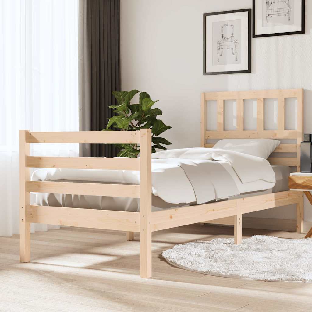 Vidaxl bedframe massief hout 75x190 cm