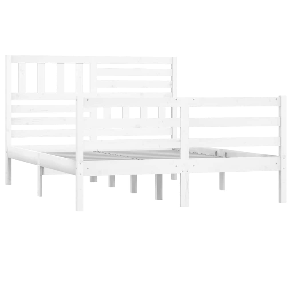 Vidaxl bedframe massief hout wit 120x190 cm