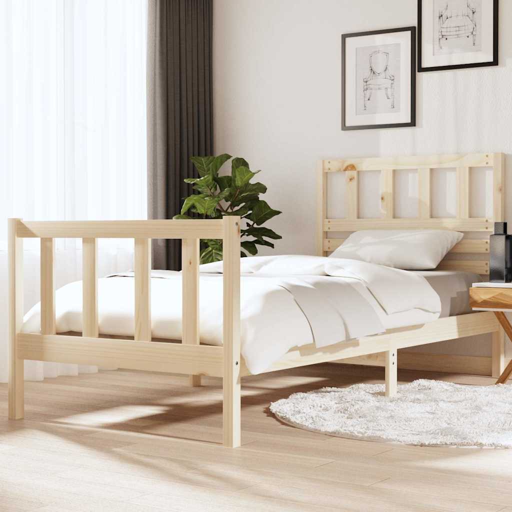 Vidaxl bedframe massief hout 90x190 cm