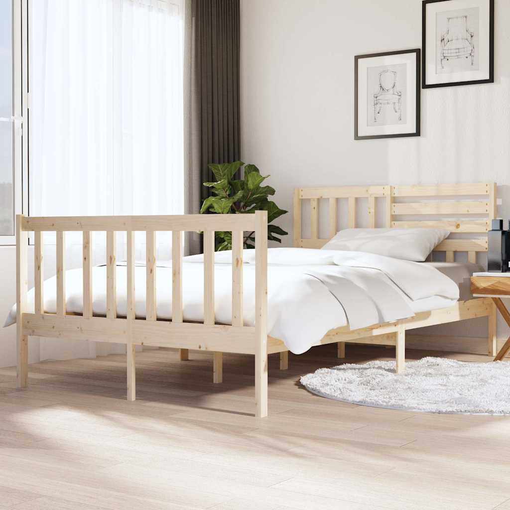 Vidaxl bedframe massief hout 135x190 cm