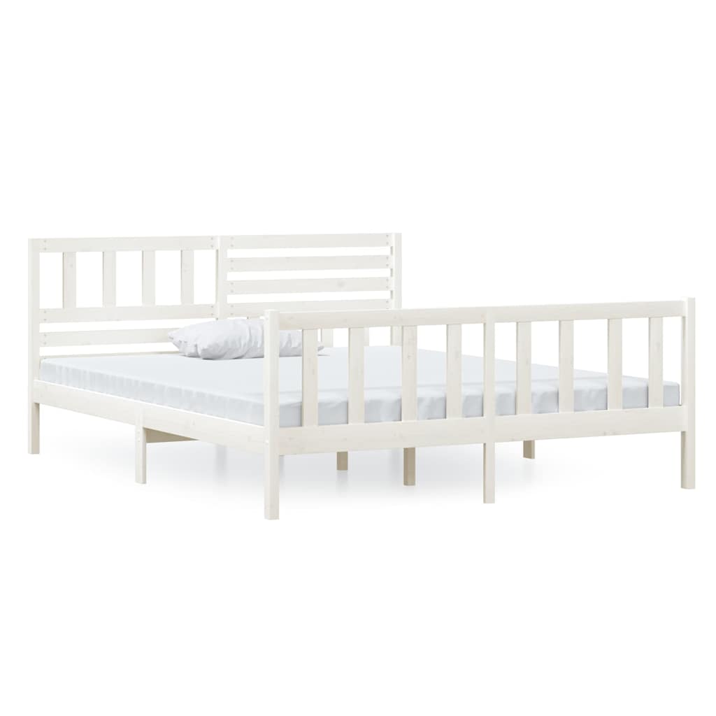 Vidaxl bedframe massief hout wit 120x200 cm