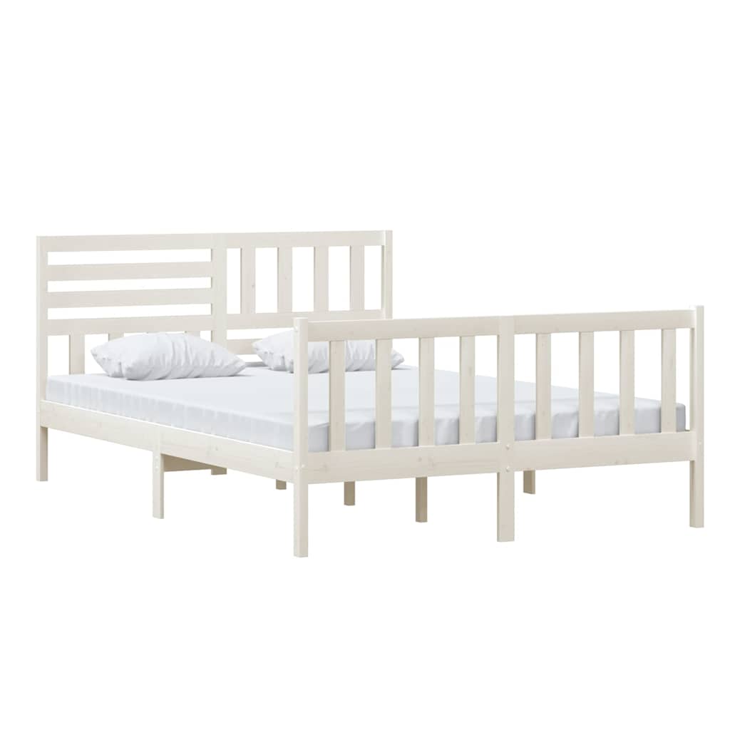 Vidaxl bedframe massief hout wit 140x200 cm