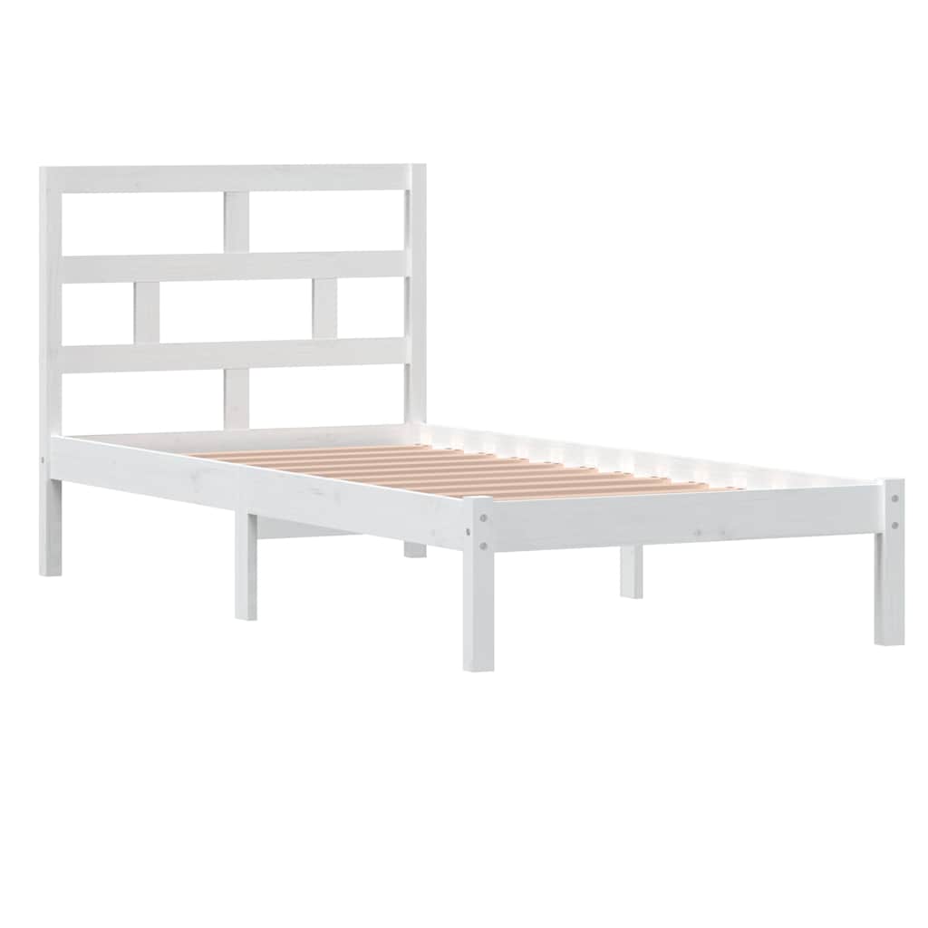 Vidaxl bedframe massief hout wit 90x190 cm