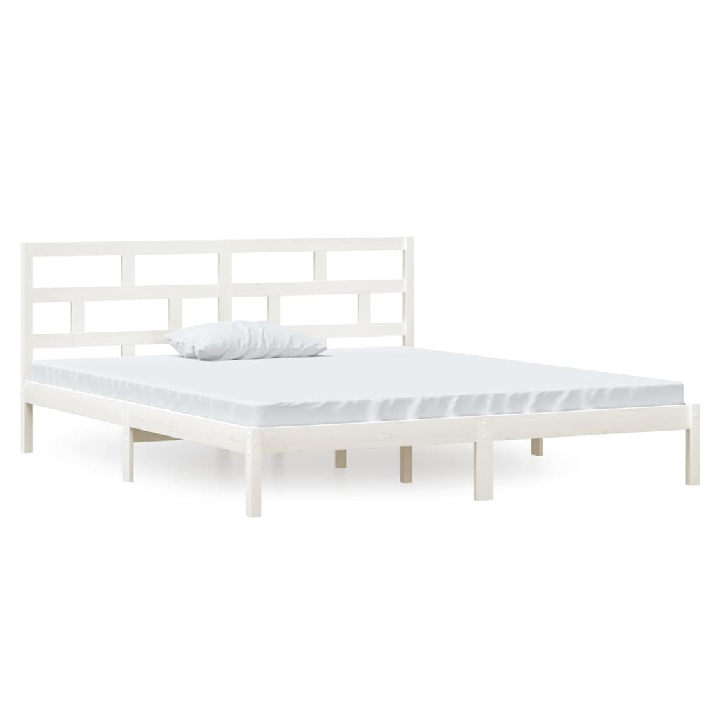 Vidaxl bedframe massief hout wit 135x190 cm