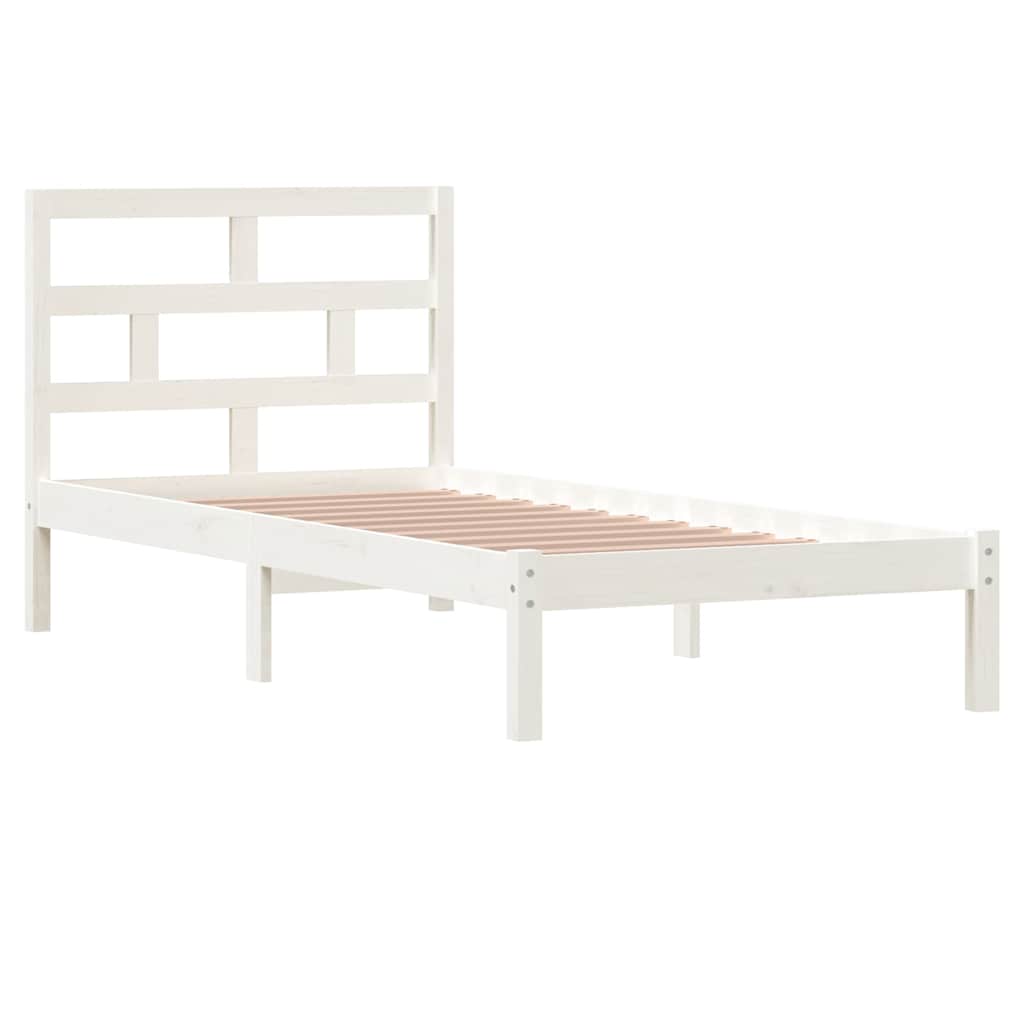 Vidaxl bedframe massief grenenhout wit 90x200 cm