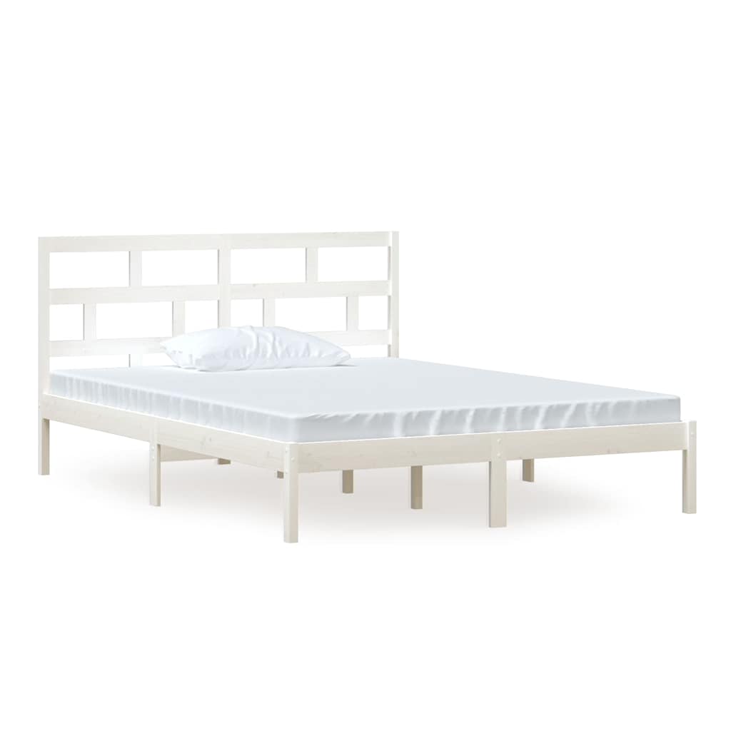 Vidaxl bedframe massief hout wit 150x200 cm