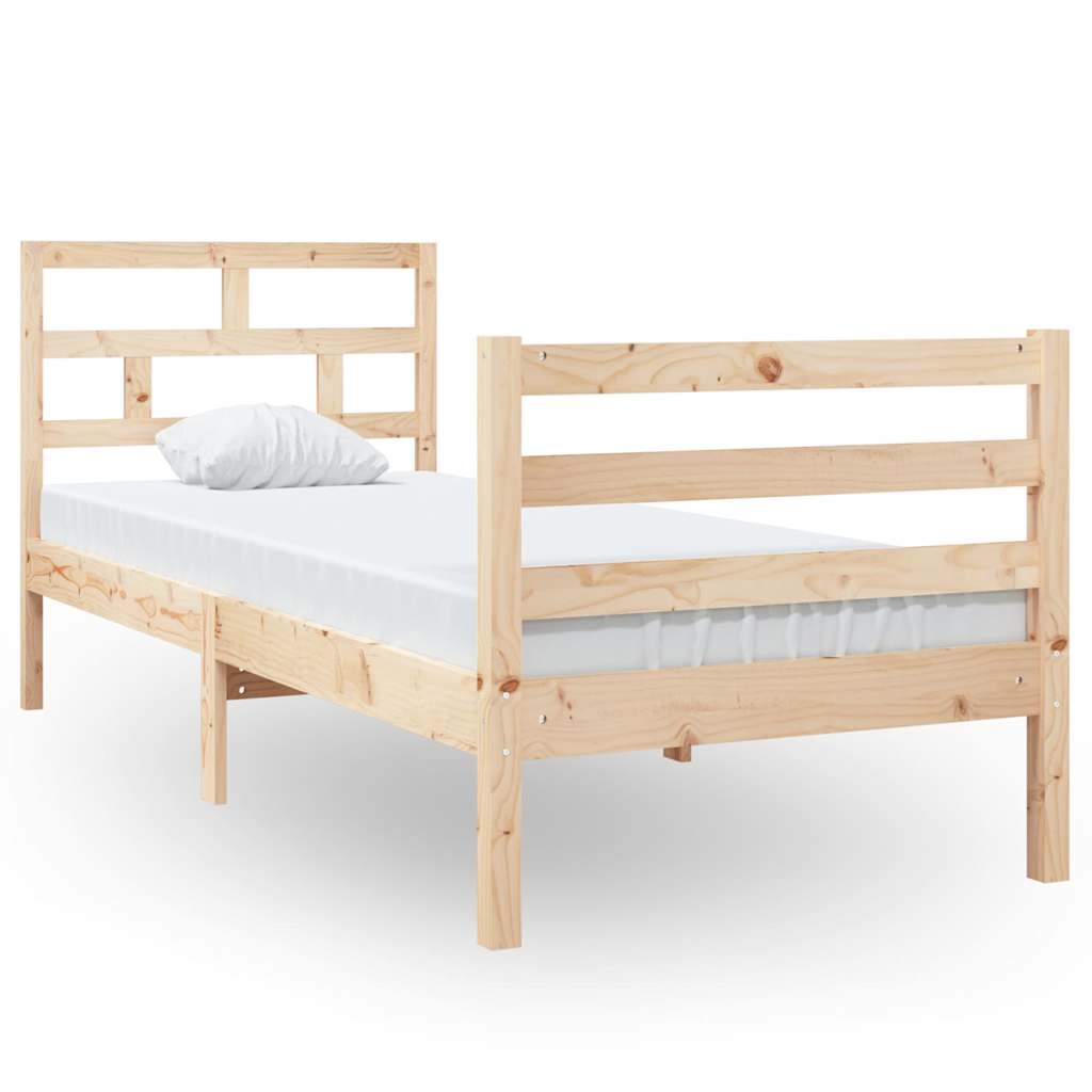 Vidaxl bedframe massief hout 75x190 cm
