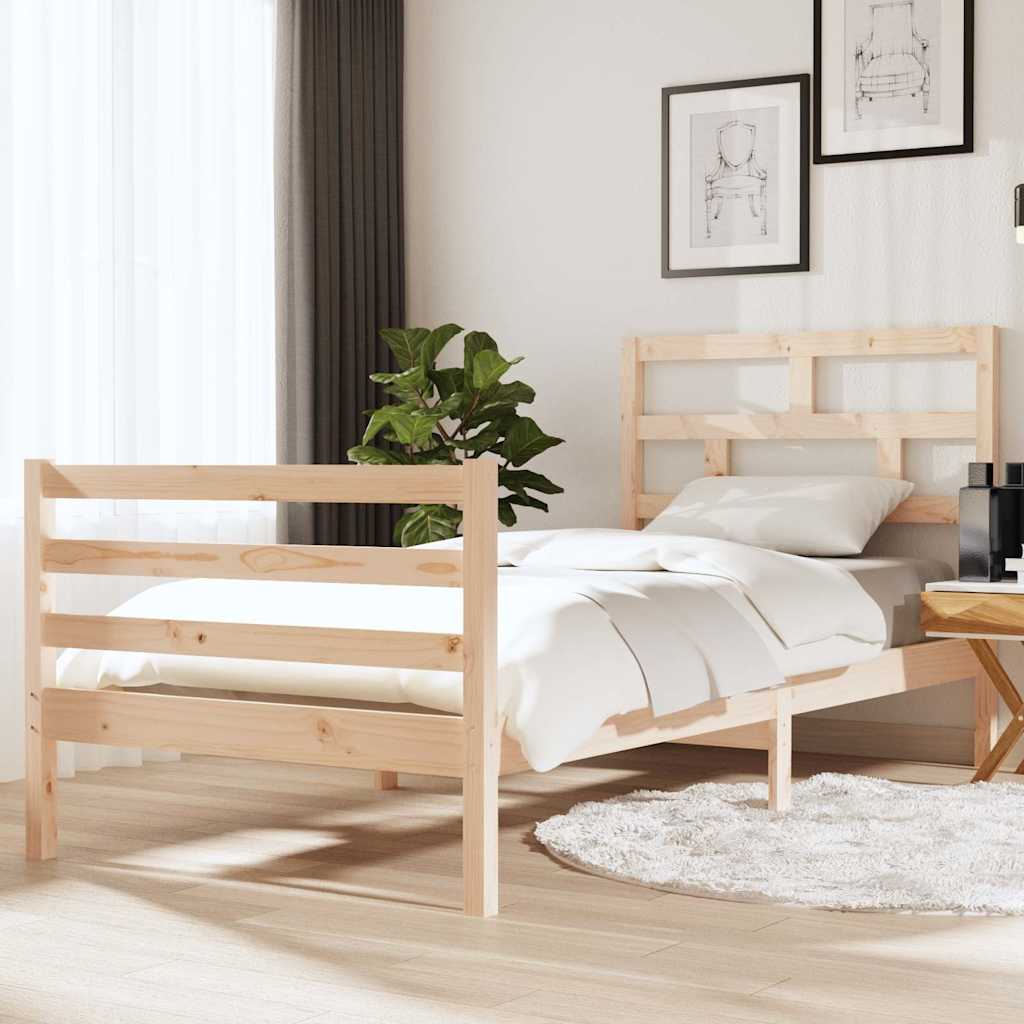 Vidaxl bedframe massief hout 90x190 cm
