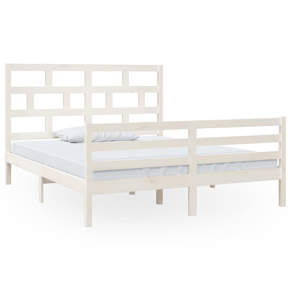 Vidaxl bedframe massief grenenhout wit 160x200 cm