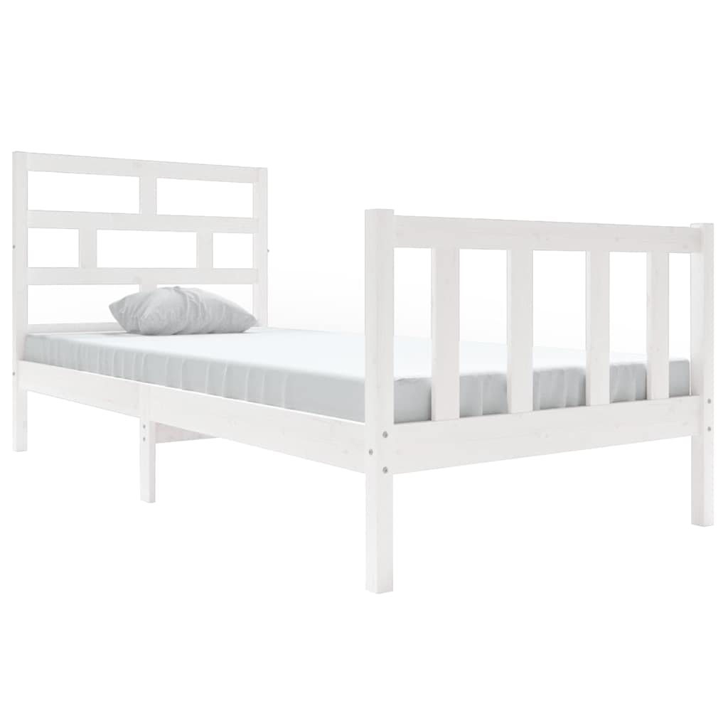 Vidaxl bedframe massief grenenhout wit 90x190 cm