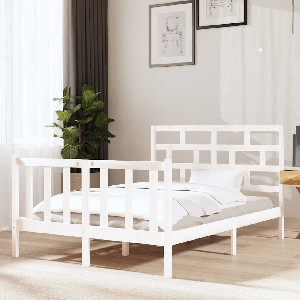 Vidaxl bedframe massief grenenhout wit 120x190 cm