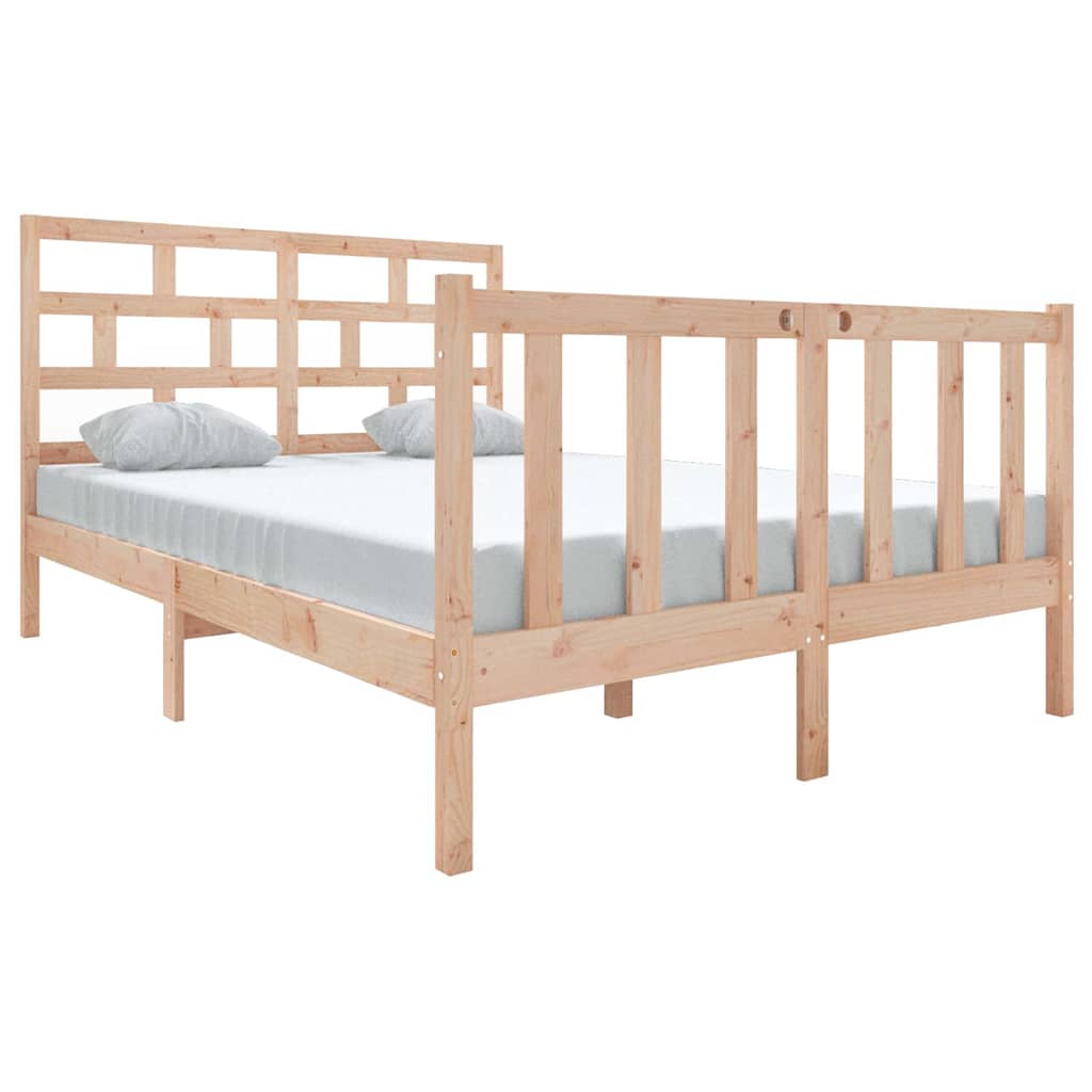 Vidaxl bedframe massief grenenhout 140x190 cm