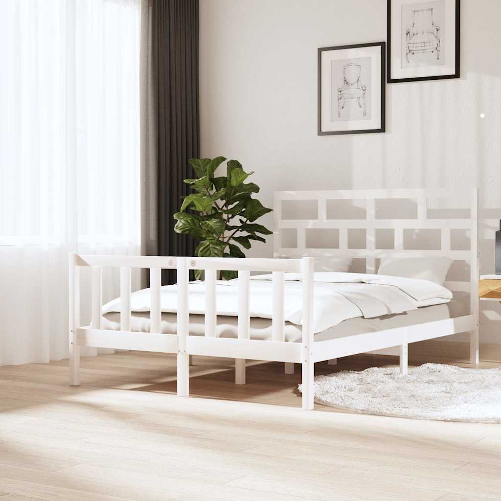 Vidaxl bedframe massief grenenhout wit 140x200 cm