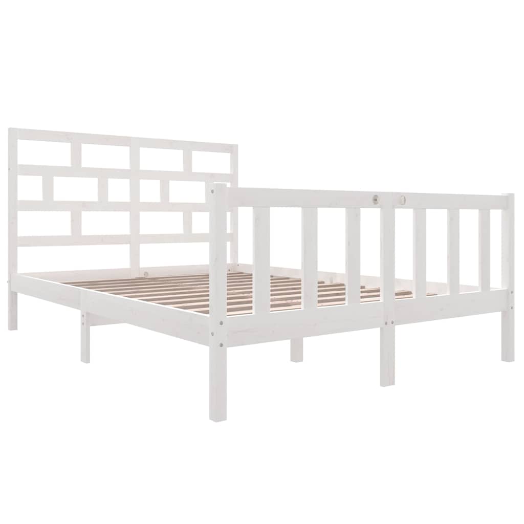 Vidaxl bedframe massief grenenhout wit 150x200 cm