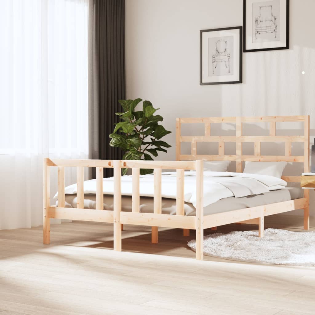 Vidaxl bedframe massief grenenhout 160x200 cm