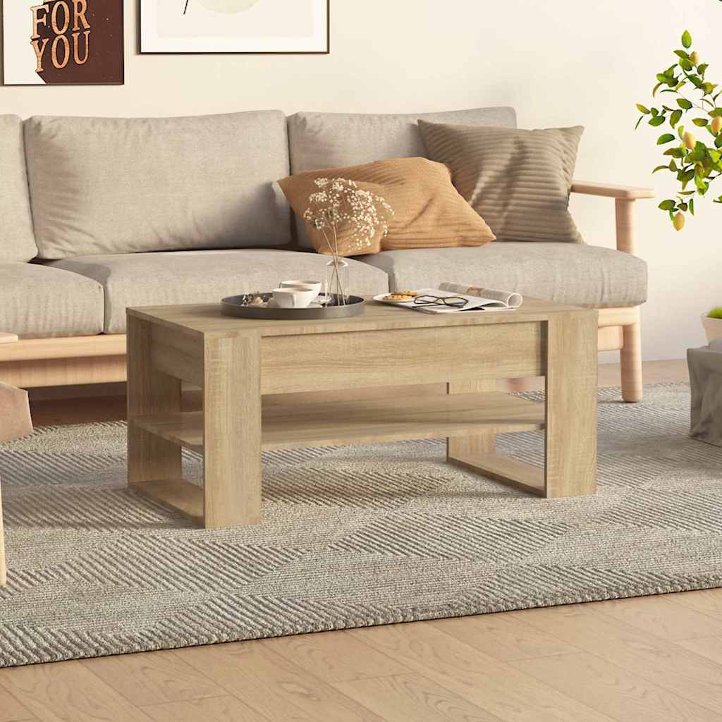 Vidaxl salontafel 102x55x45 cm bewerkt hout sonoma eikenkleurig