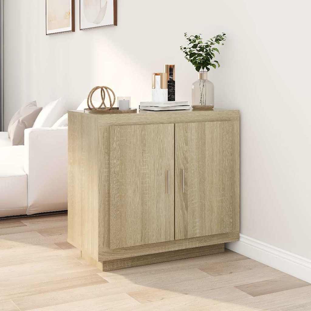 Vidaxl dressoir 80x40x75 cm bewerkt hout sonoma eikenkleurig