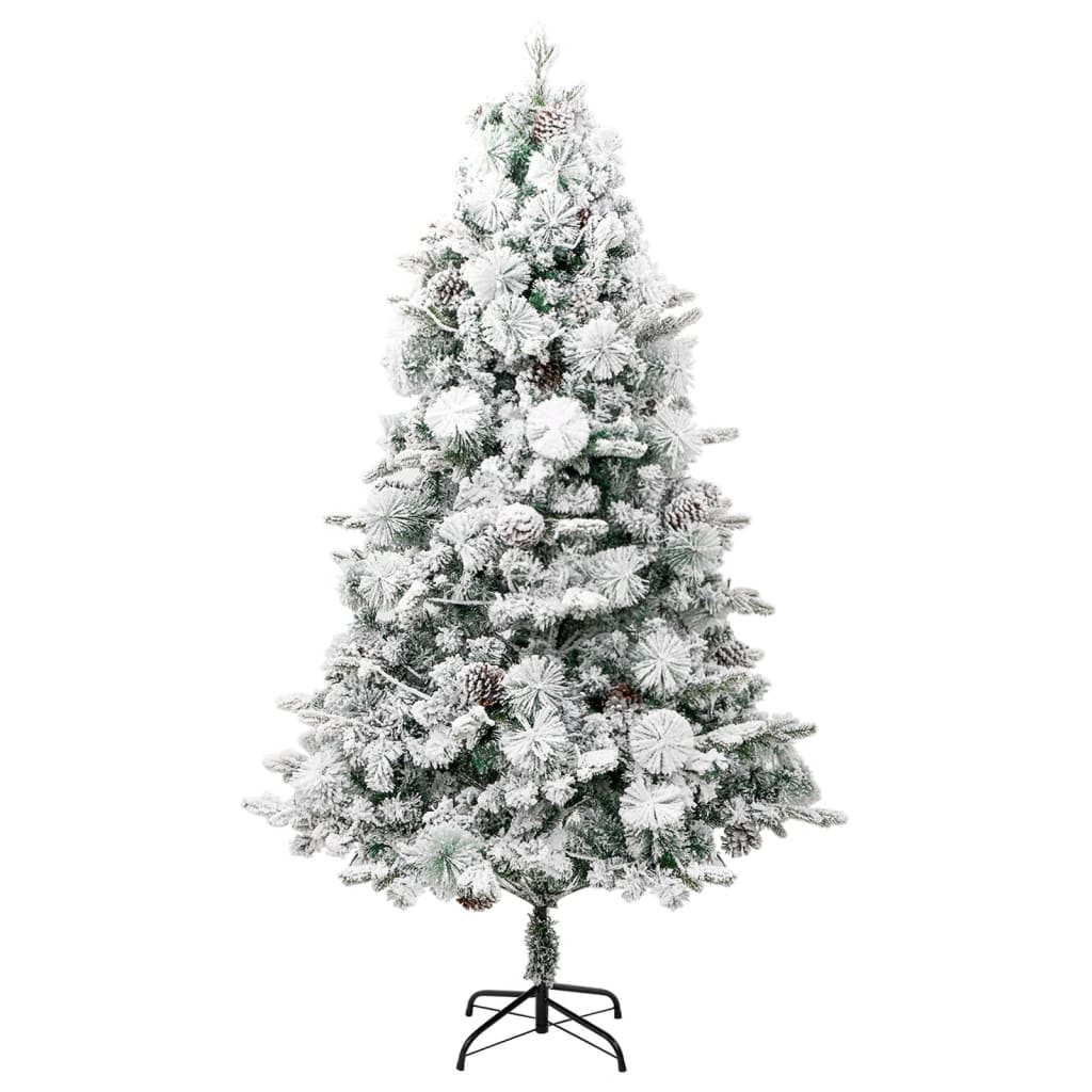 Vidaxl Christmas Tree avec des cônes LED et de pin et neige 195 cm en PVC et PE