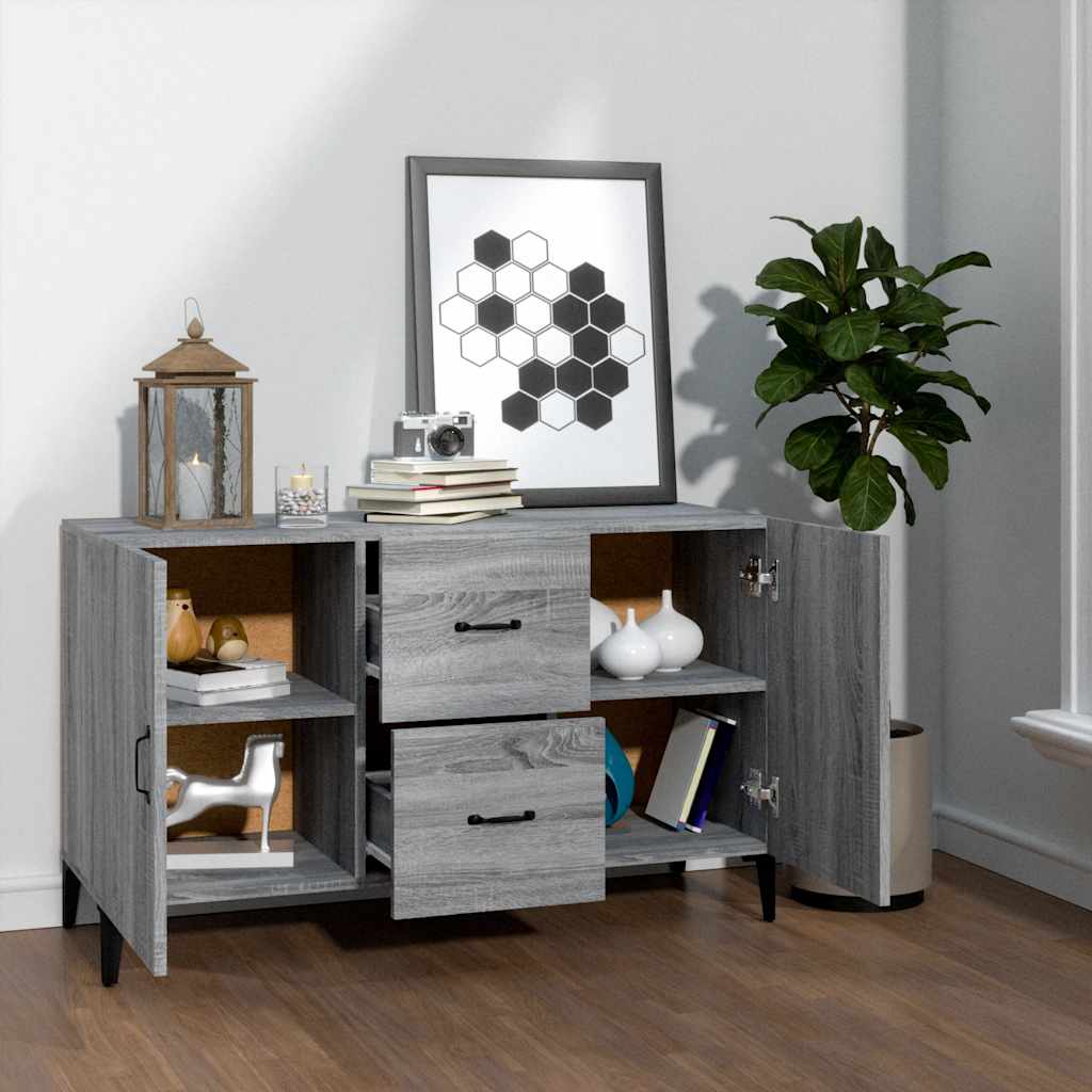 Vidaxl dressoir 100x36x60 cm bewerkt hout grijs sonoma eikenkleurig