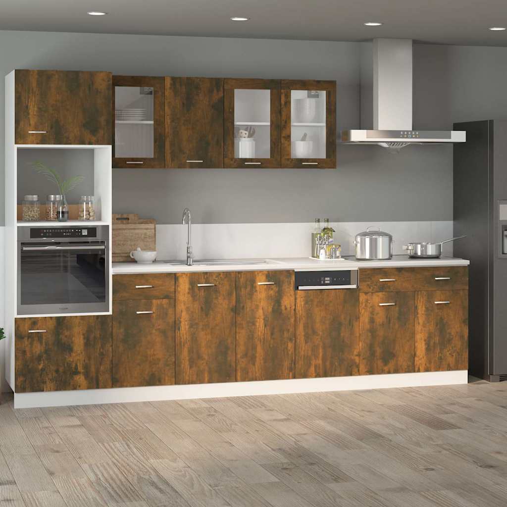 Vidaxl onderkast met lade lyon 80x46x81,5cm bewerkt hout gerookt eiken