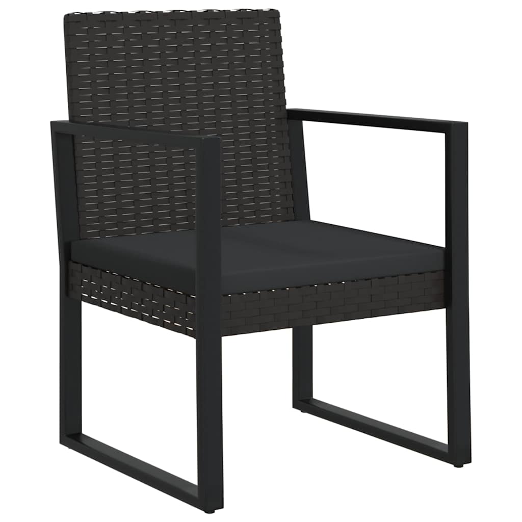 Vidaxl 3-delige loungeset met kussens poly rattan zwart