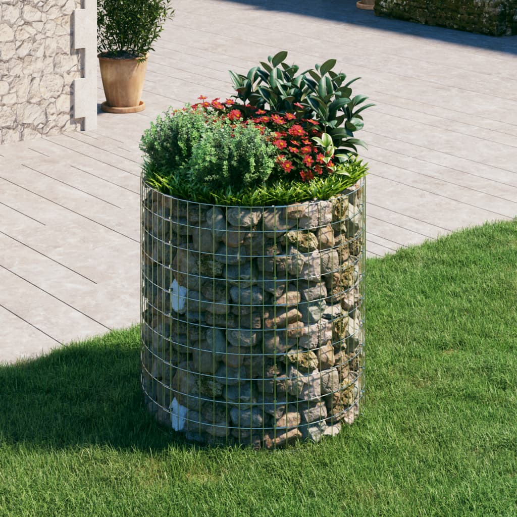 Vidaxl Gabion Pole ronde Ø100x100 cm en acier galvanisé
