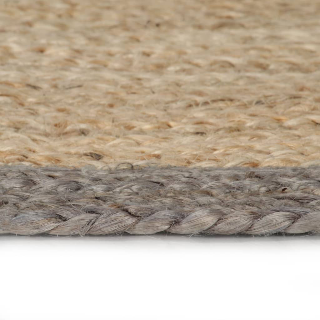 Tapis VidaXL fait main avec bordure grise 240 cm jute