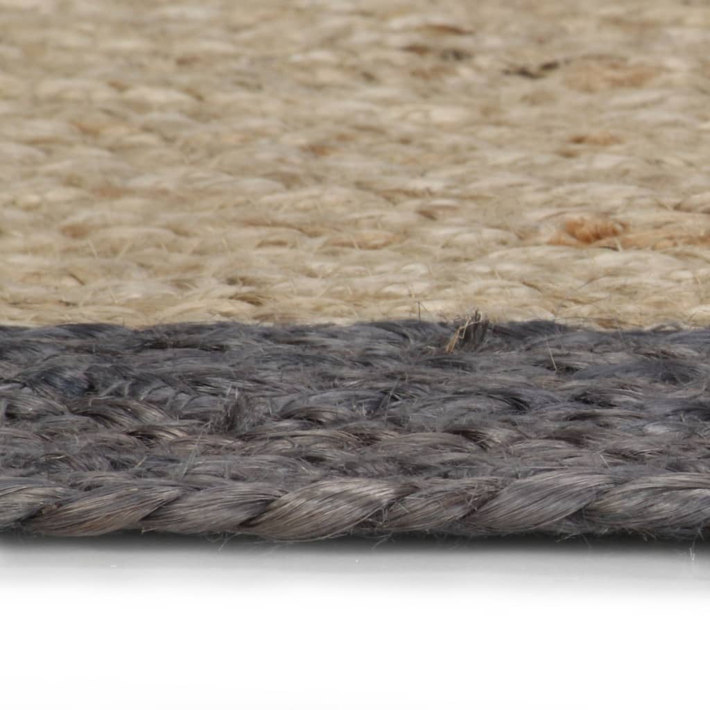 Tapis VidaXL fait main avec bord gris foncé 210 cm jute