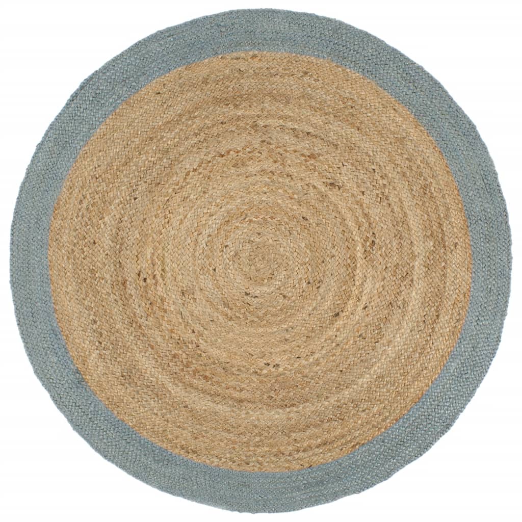 Tapis VidaXL fait main avec bord vert olive 180 cm jute
