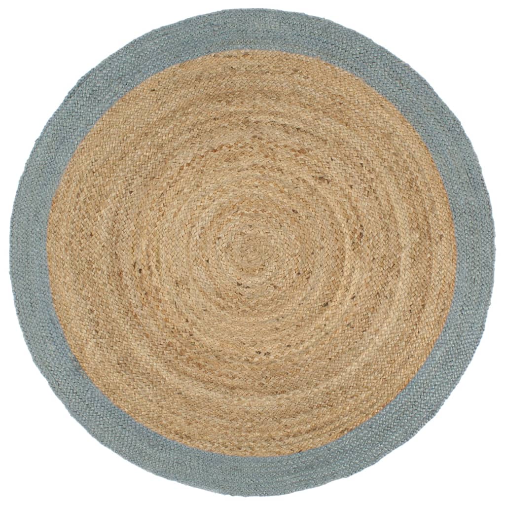 Tapis VidaXL fait main avec bord vert olive 210 cm jute