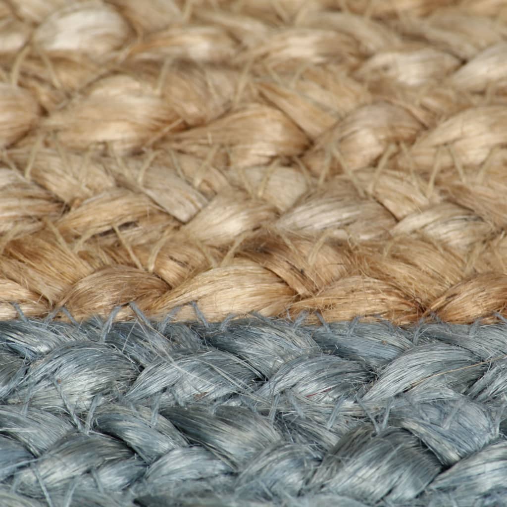 Tapis VidaXL fait main avec bord vert olive 210 cm jute
