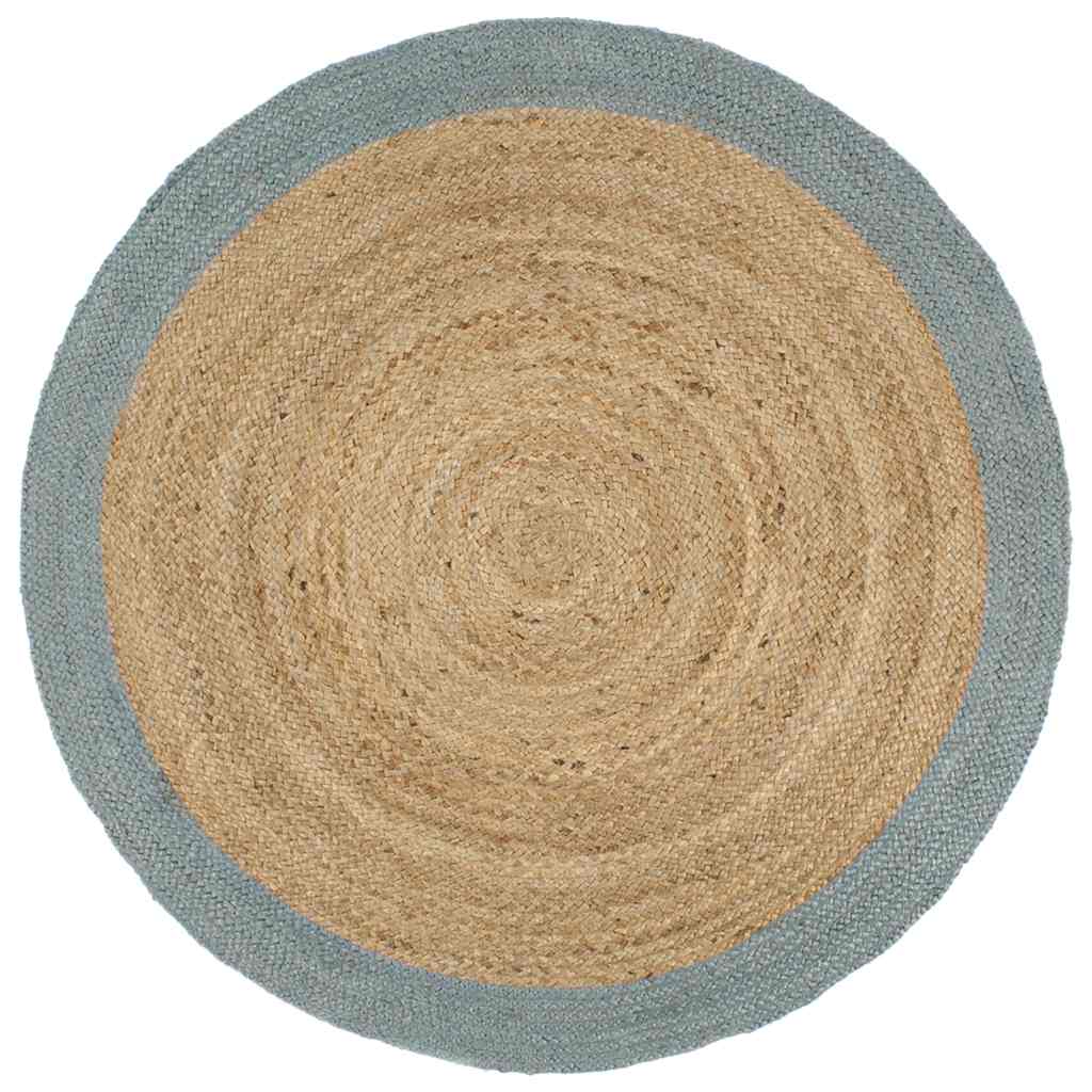 Tapis VidaXL fait main avec bord vert olive 240 cm jute