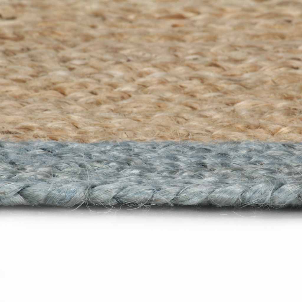 Tapis VidaXL fait main avec bord vert olive 240 cm jute