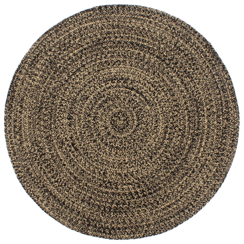Vidaxl tapis fait à la main 240 cm de jute noire et marron