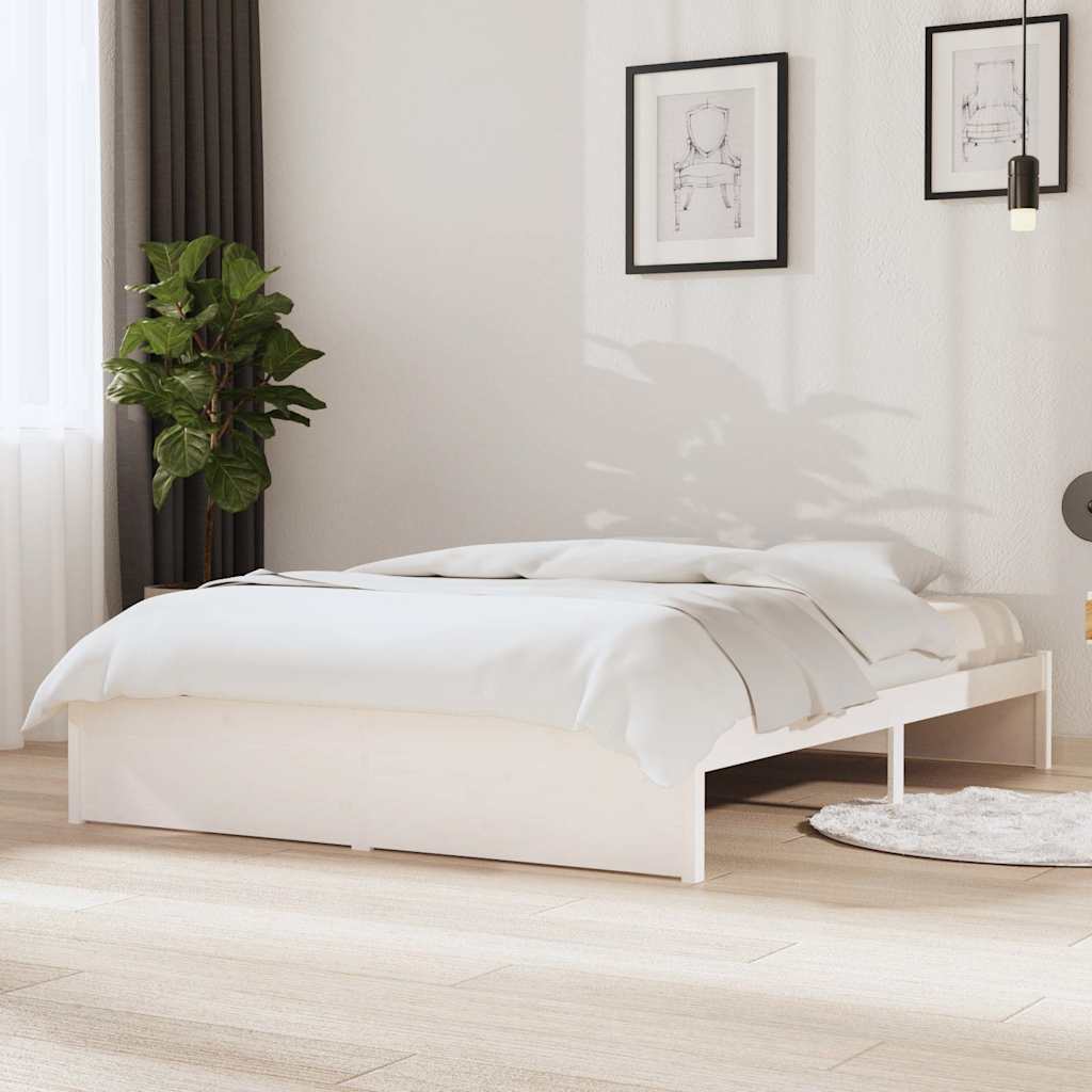 Vidaxl bedframe massief hout wit 140x190 cm