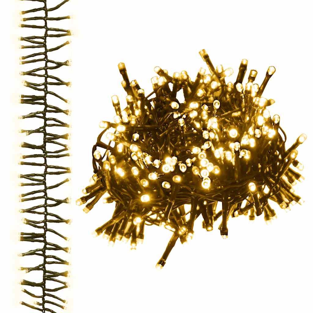 Vidaxl Light Garland Cluster avec 400 LEDS blanc chaud 7,4 M PVC