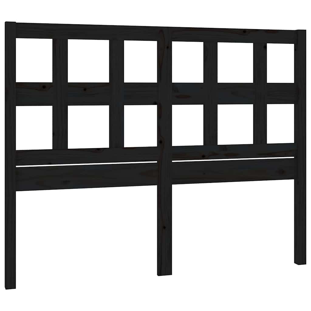 Vidaxl hoofdbord 125,5x4x100 cm massief grenenhout zwart