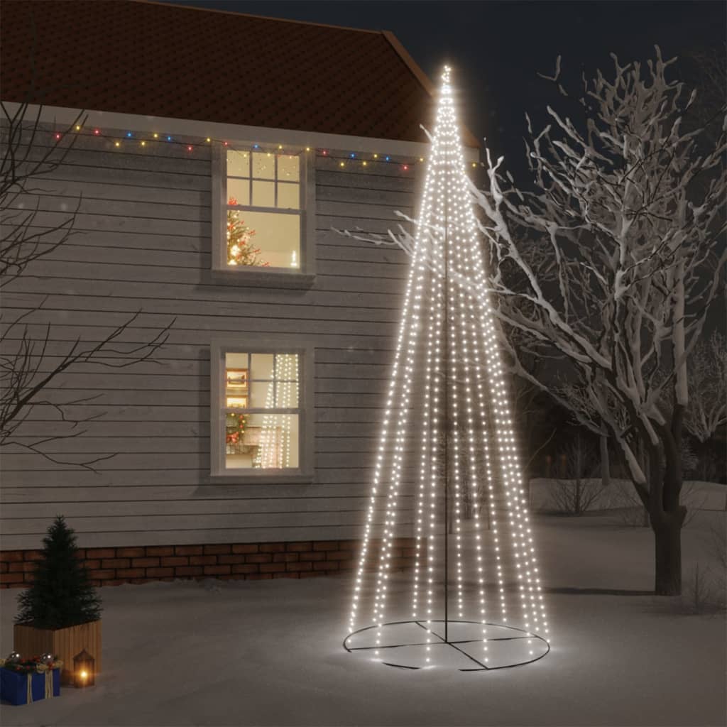 Vidaxl kegelkerstboom 732 LEDS blanc froid 160x500 cm