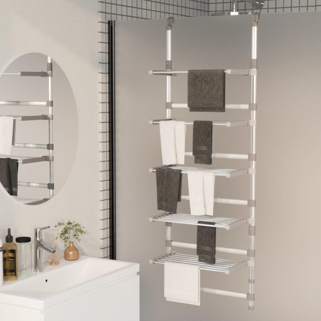 VidaXL étendoir 5 couches suspendu en aluminium