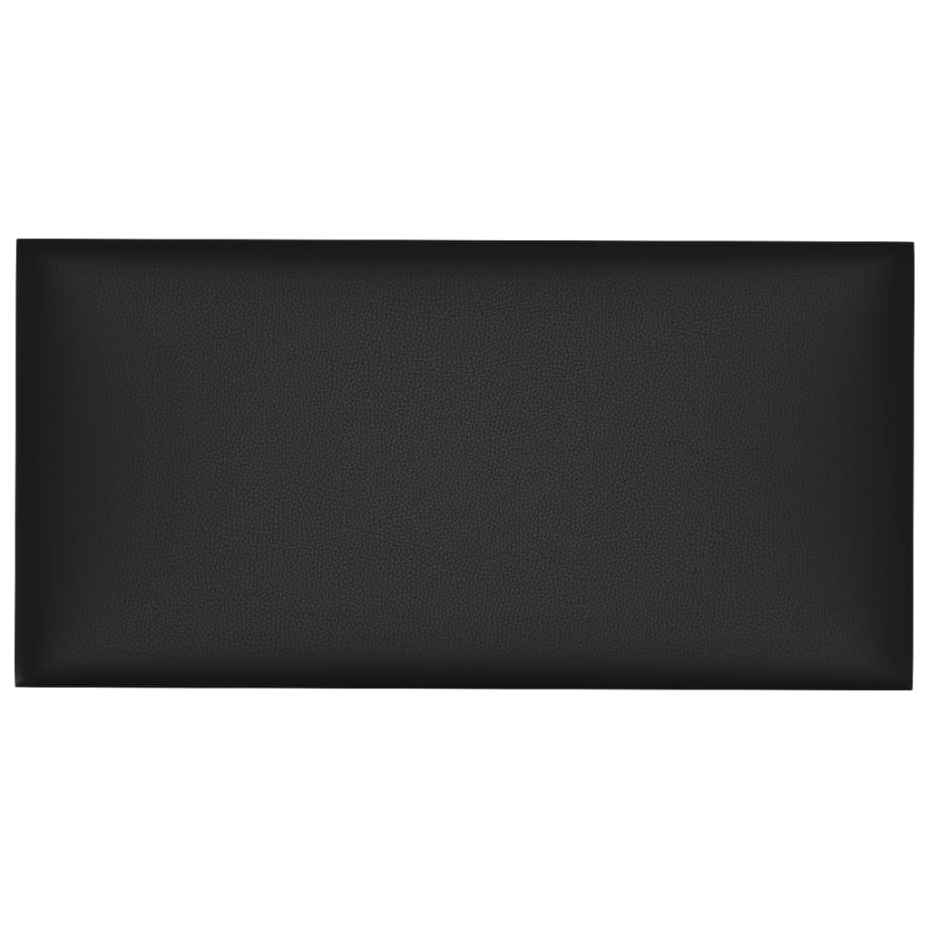 Panneaux muraux vidaxl 12 pcs 0,54 m² 30x15 cm en cuir artificiel noir