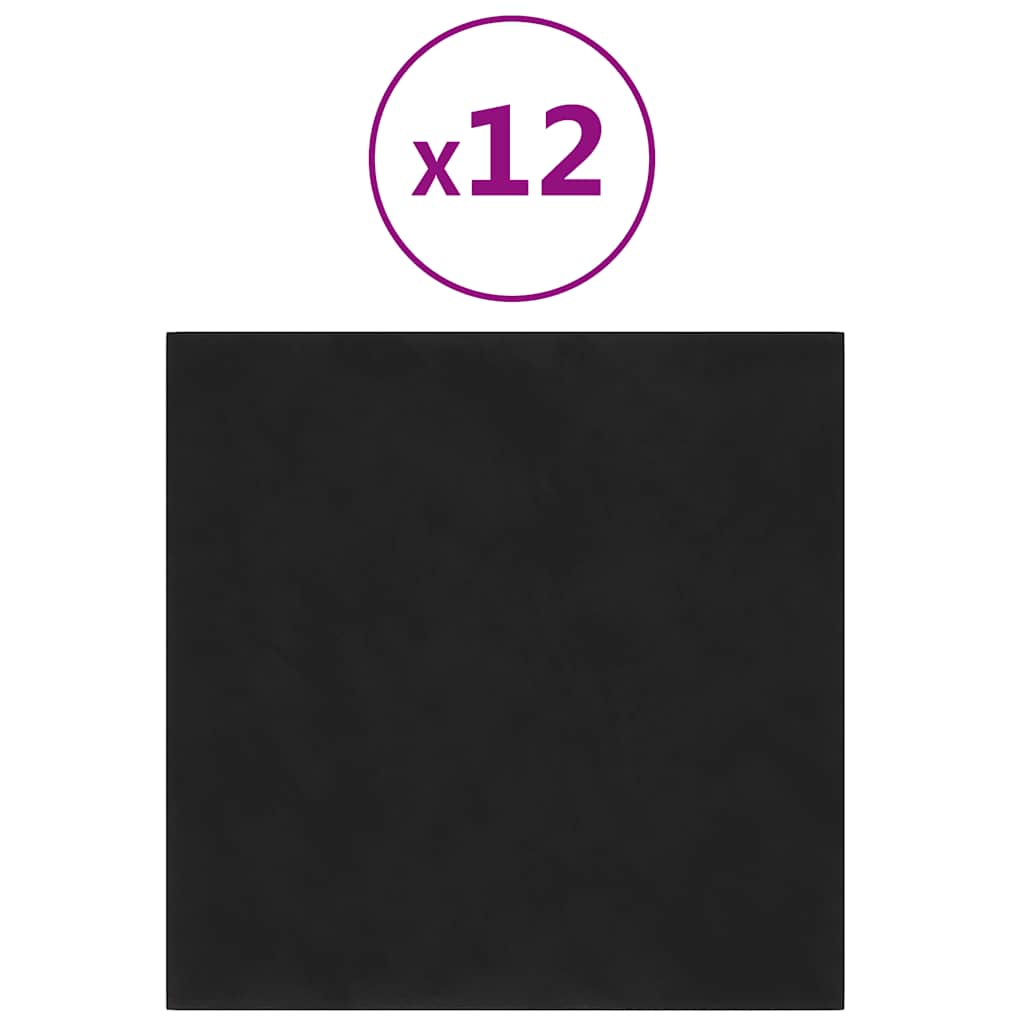 Panneaux muraux vidaxl 12 st 1,08 m² 30x30 cm en velours noir