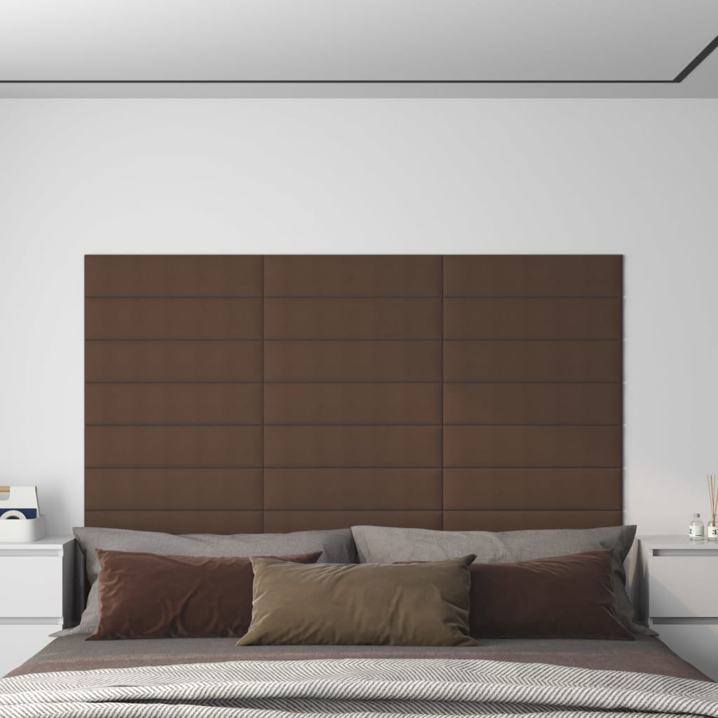 Panneaux muraux vidaxl 12 st 1,08 m² 60x15 cm de tissu marron