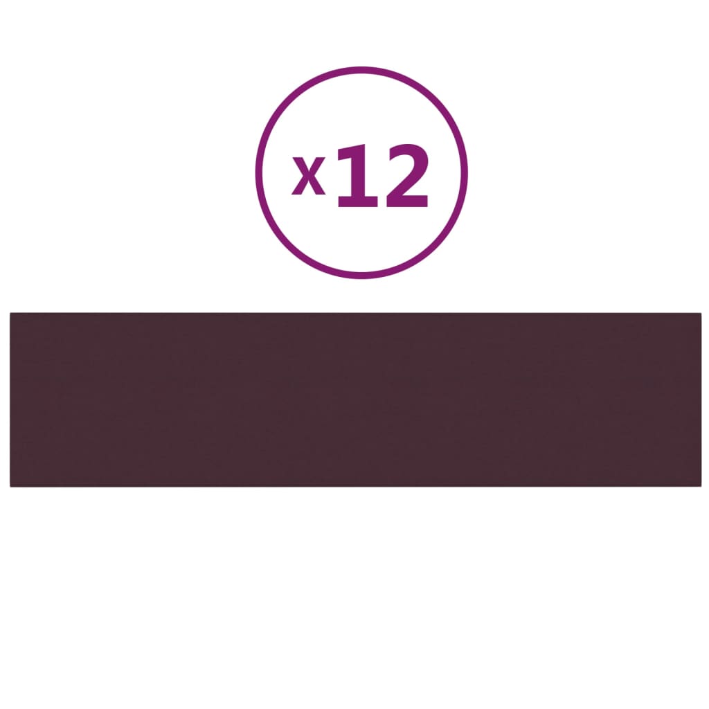 Panneaux muraux vidaxl 12 st 1,08 m² 60x15 cm tissu violet