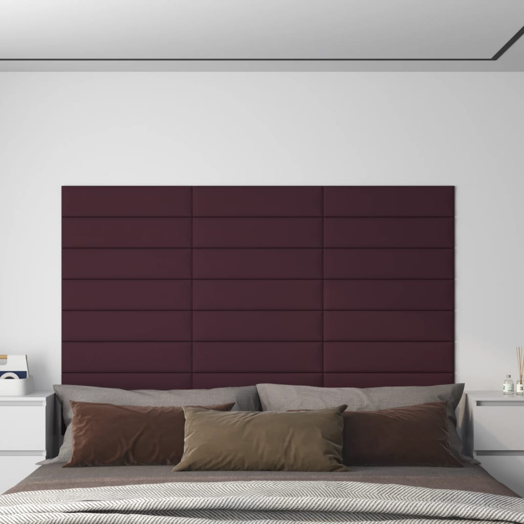 Panneaux muraux vidaxl 12 st 1,08 m² 60x15 cm tissu violet