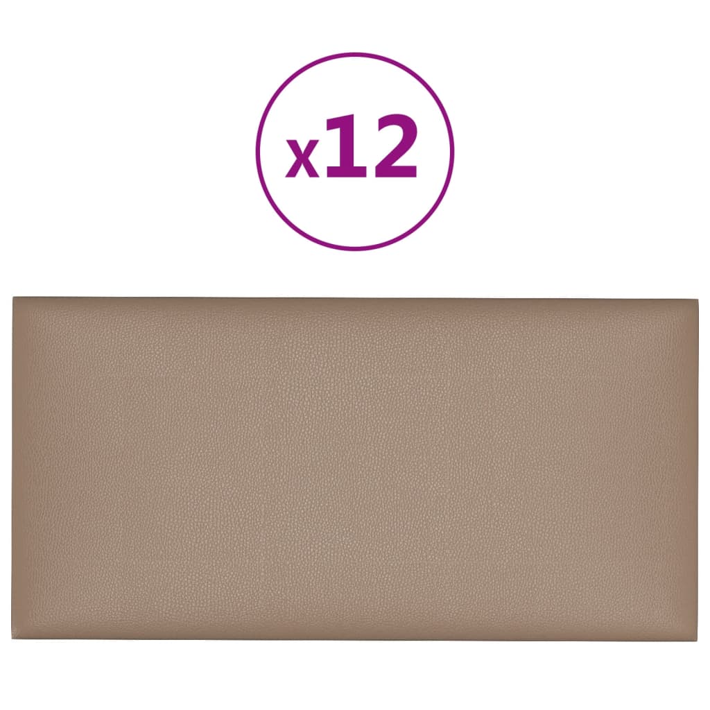 Panneaux muraux vidaxl 12 pcs 2,16 m² 60 x 30 cm en cuir art cappuccinocleur
