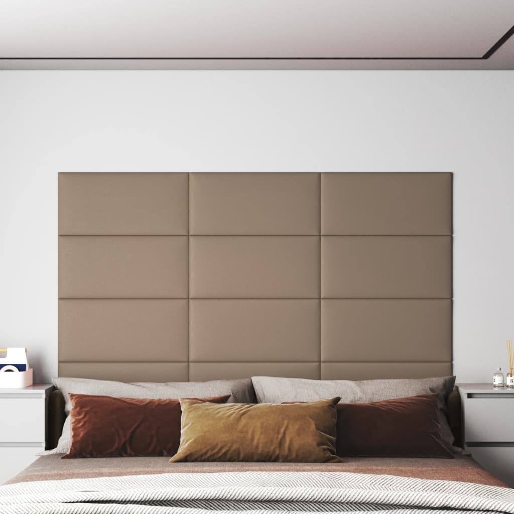 Panneaux muraux vidaxl 12 pcs 2,16 m² 60 x 30 cm en cuir art cappuccinocleur