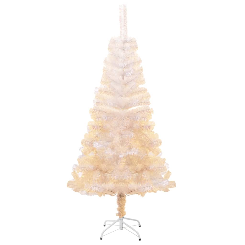 Vidaxl kunstkerstboom avec des extrémités irisées 150 cm PVC blanc