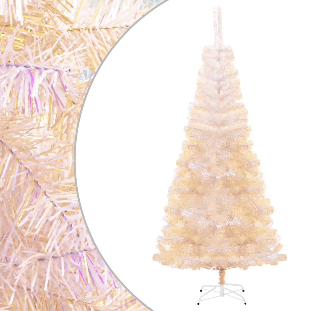 Vidaxl kunstkerstboom avec des extrémités irisées 240 cm PVC blanc