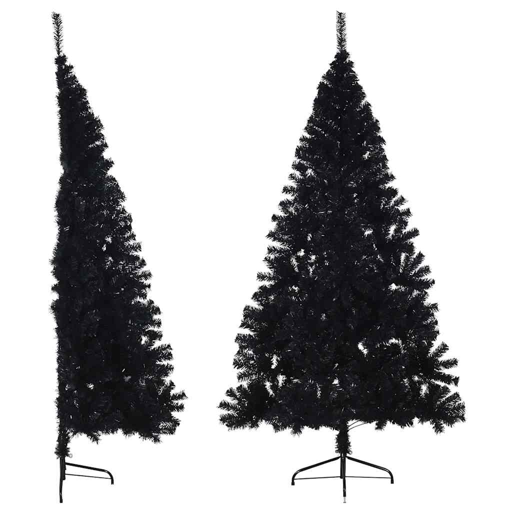 Vidaxl kunstkerstboom avec un demi-180 cm en PVC noir