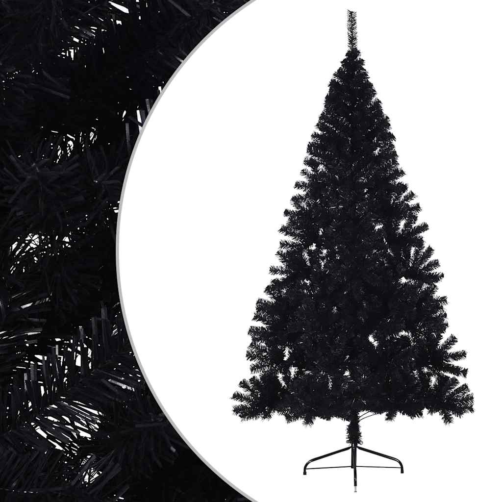 Vidaxl kunstkerstboom avec un demi-180 cm en PVC noir